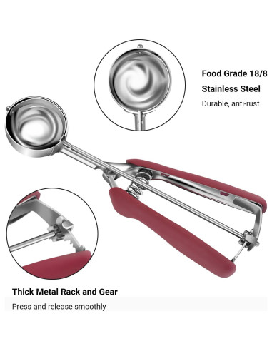 Juego de cucharas para galletas Amroicus 3 piezas acero inoxidable