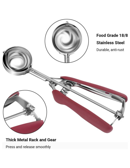 Juego de cucharas para galletas Amroicus 3 piezas acero inoxidable