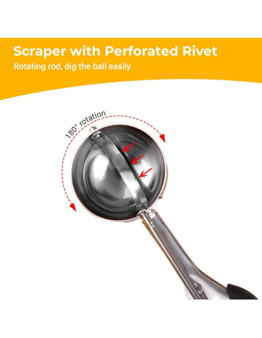 Juego de cucharas para galletas Amroicus 3 piezas acero inoxidable