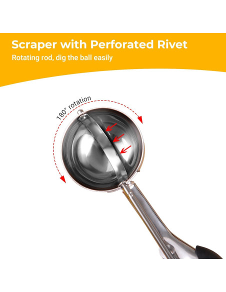 Juego de cucharas para galletas Amroicus 3 piezas acero inoxidable