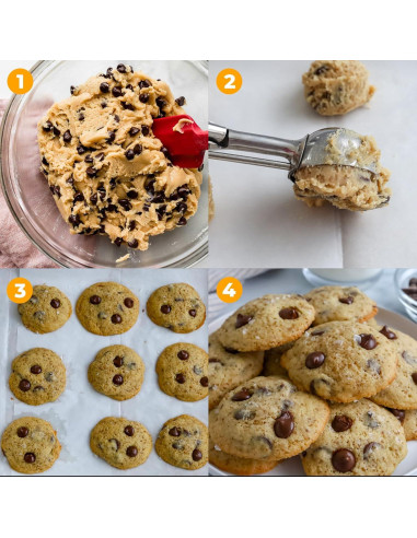 Juego de cucharas para galletas Amroicus 3 piezas acero inoxidable