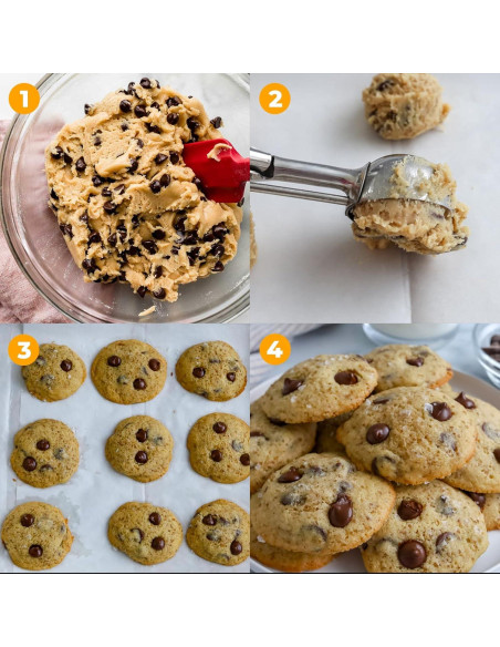 Juego de cucharas para galletas Amroicus 3 piezas acero inoxidable