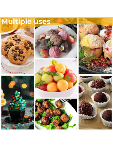 Juego de cucharas para galletas Amroicus 3 piezas acero inoxidable