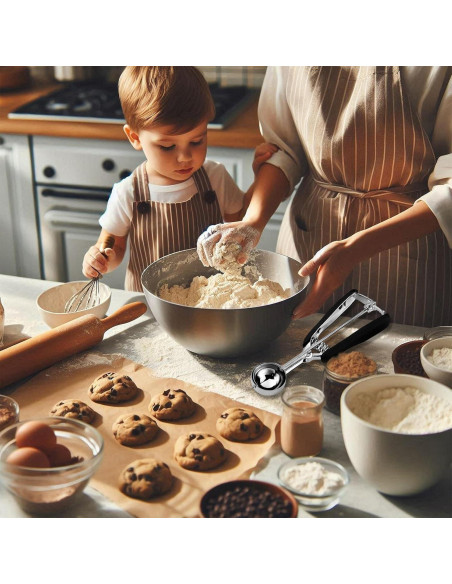 Juego de cucharas para galletas Amroicus 3 piezas acero inoxidable