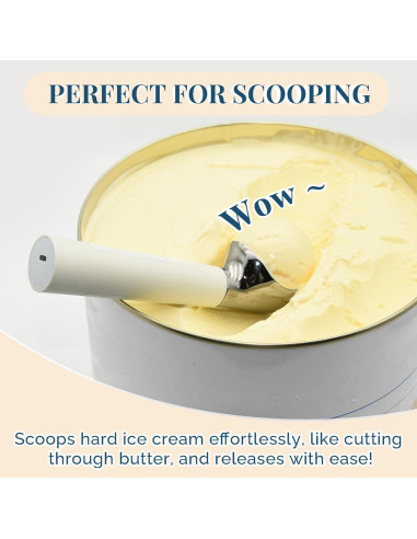 Cuchara de Helado Calentada Recargable IP67 - 70C - Blanca