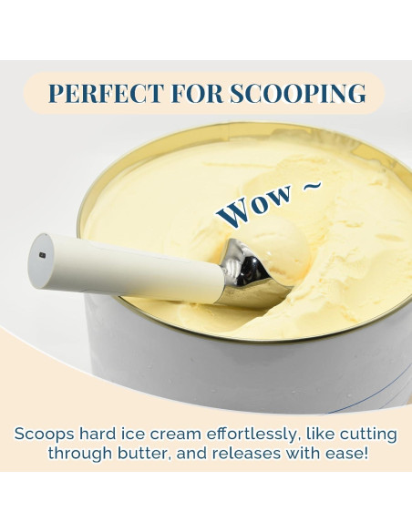 Cuchara de Helado Calentada Recargable IP67 - 70C - Blanca