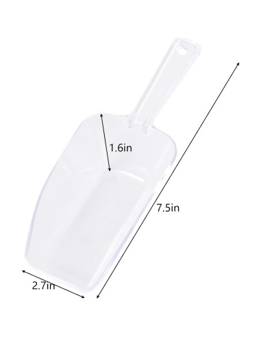 6 Cucharones de Plástico Transparente 19 cm Multiusos Cocina