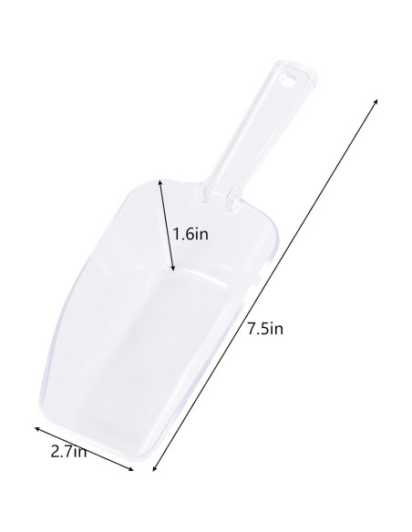 6 Cucharones de Plástico Transparente 19 cm Multiusos Cocina