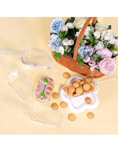 6 Cucharones de Plástico Transparente 19 cm Multiusos Cocina