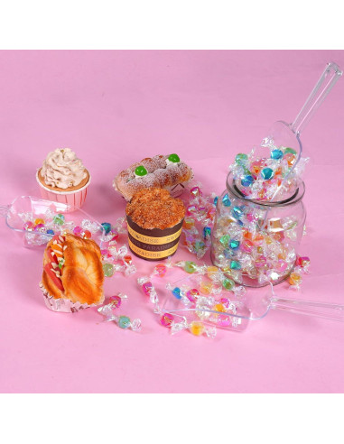 6 Cucharones de Plástico Transparente 19 cm Multiusos Cocina