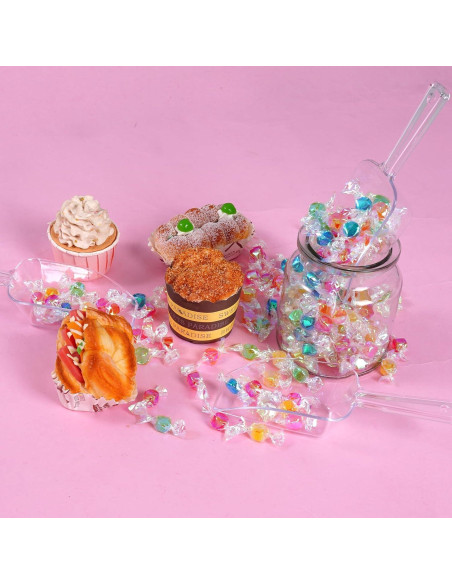 6 Cucharones de Plástico Transparente 19 cm Multiusos Cocina