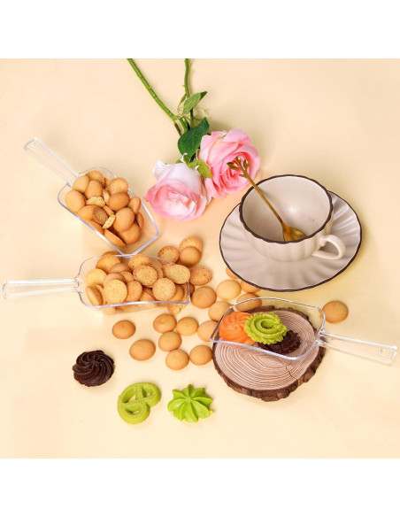 6 Cucharones de Plástico Transparente 19 cm Multiusos Cocina