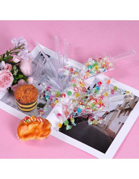 6 Cucharones de Plástico Transparente 19 cm Multiusos Cocina