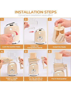 Rallador de Queso Rotativo SUSTEAS con 6 Cuchillas Intercambiables 2