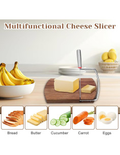 Cortador de Queso de Madera Qiuruoo 23.3 cm Acero Inoxidable 2
