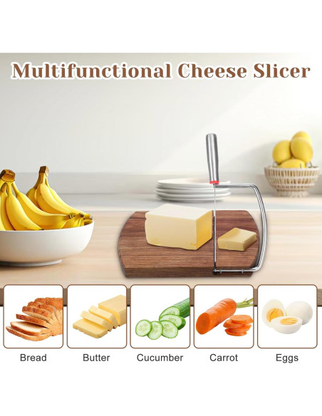 Cortador de Queso de Madera Qiuruoo 23.3 cm Acero Inoxidable