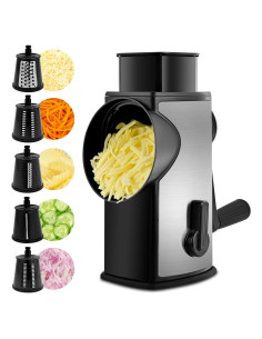 Rallador de Queso Rotativo SUSTEAS con 5 Cuchillas Intercambiables