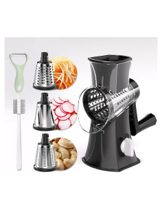 Rallador de Queso Rotatorio JEVOCOM 3 en 1 Acero Inoxidable