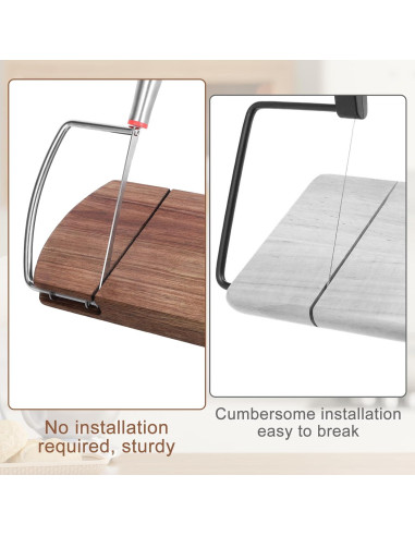 Cortador de Queso de Madera Qiuruoo 23.3 cm Acero Inoxidable