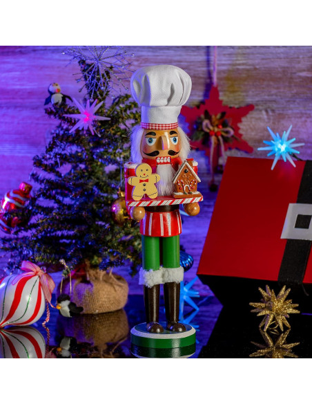 Figura Nutcracker Chef Ornativity 38.1 cm Decoración Navideña