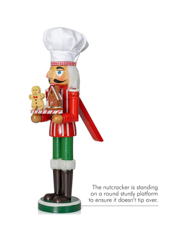 Figura Nutcracker Chef Ornativity 38.1 cm Decoración Navideña