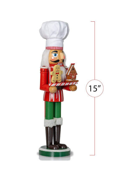Figura Nutcracker Chef Ornativity 38.1 cm Decoración Navideña