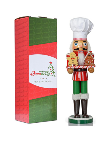 Figura Nutcracker Chef Ornativity 38.1 cm Decoración Navideña