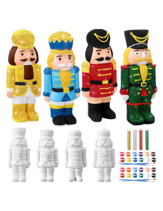 Conjunto de 4 Figuras de Cerámica Cascanueces Poen para Pintar