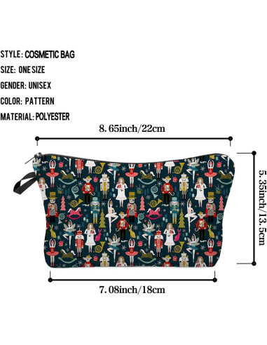 Bolsa Cosmética Ballet Nutcracker con Cremallera 21.9x13.6cm