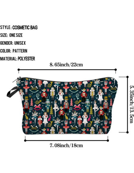 Bolsa Cosmética Ballet Nutcracker con Cremallera 21.9x13.6cm