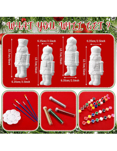 Conjunto de 4 Figuras de Cerámica Cascanueces Poen para Pintar 2