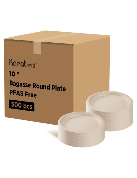 Platos Compostables Karat Earth 10" - Biodegradables, 500 Pzas