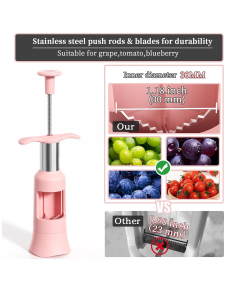 Cortador de Uvas PIUGERU Rosa Coral 30mm con Cepillos