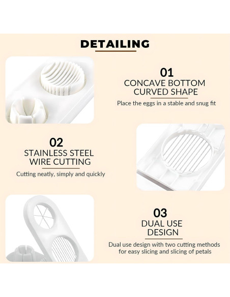 Cortador de Huevos 2 en 1 GJV - Acero Inoxidable, Manual