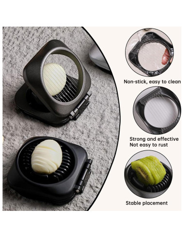 Cortador de Huevos Multifuncional EAZHOP Acero Inoxidable Plata