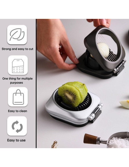 Cortador de Huevos Multifuncional EAZHOP Acero Inoxidable Plata