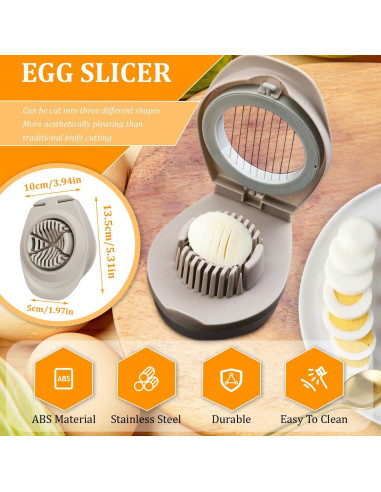 Cortador de Huevos 3 en 1 BEIGEMEI Acero Inoxidable Multifuncional