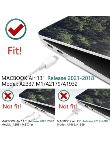 Funda DONGKE para MacBook Air 13.3" 2021-2018 Bosque
