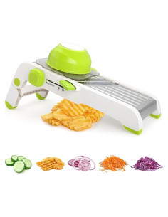 Cortador de Mandolina Foyucool Ajustable Acero Inoxidable Verde