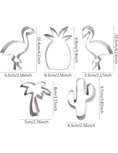 Conjunto de 5 cortadores de galletas Honbay tropicales