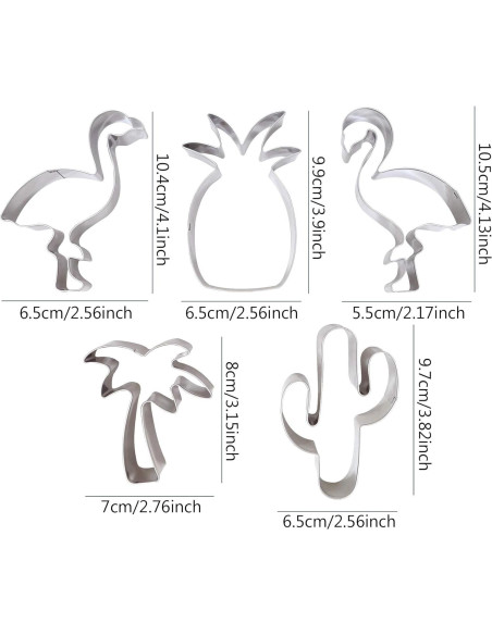 Conjunto de 5 cortadores de galletas Honbay tropicales