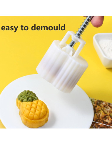 Set de 2 Moldes de Plástico Piña para Mooncake Aswewamt