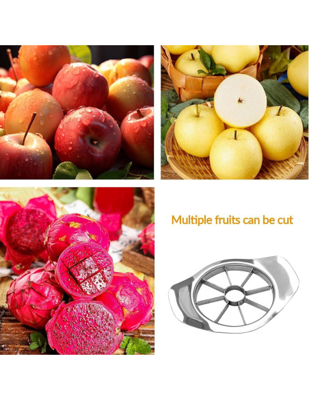 Cortador de Frutas GJV Rebanador de Manzana 8 Rebanadas Acero Inoxidable