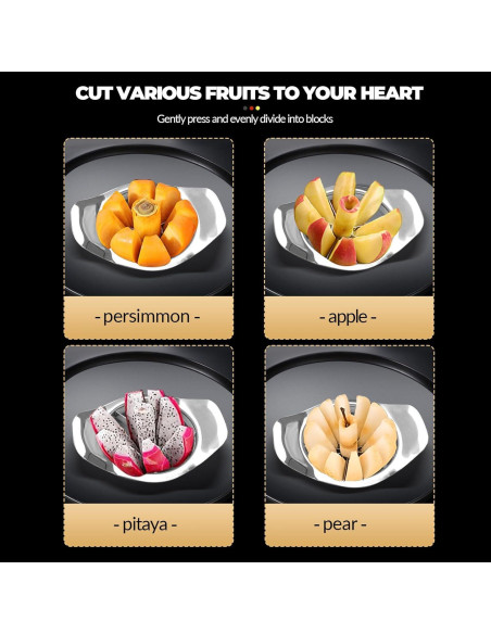 Cortador de Frutas GJV Rebanador de Manzana 8 Rebanadas Acero Inoxidable