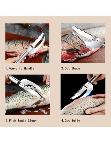 Juego de Herramientas de Acero Inoxidable Wjwumha para Camarones y Pescado