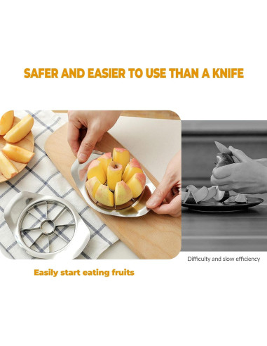 Cortador de Frutas GJV Rebanador de Manzana 8 Rebanadas Acero Inoxidable