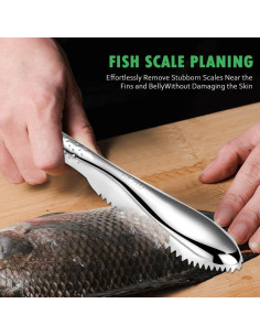 Removedor de Escamas de Pescado OneNine, Acero Inoxidable, 2 Piezas 2