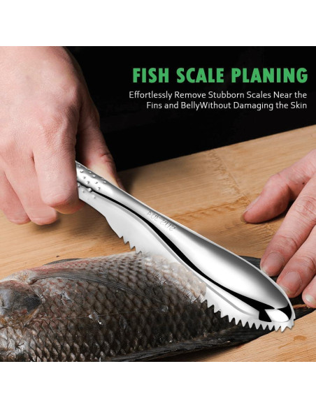 Removedor de Escamas de Pescado OneNine, Acero Inoxidable, 2 Piezas