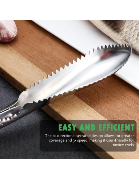 Removedor de Escamas de Pescado OneNine, Acero Inoxidable, 2 Piezas