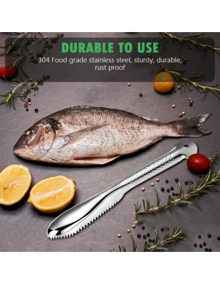 Removedor de Escamas de Pescado OneNine, Acero Inoxidable, 2 Piezas